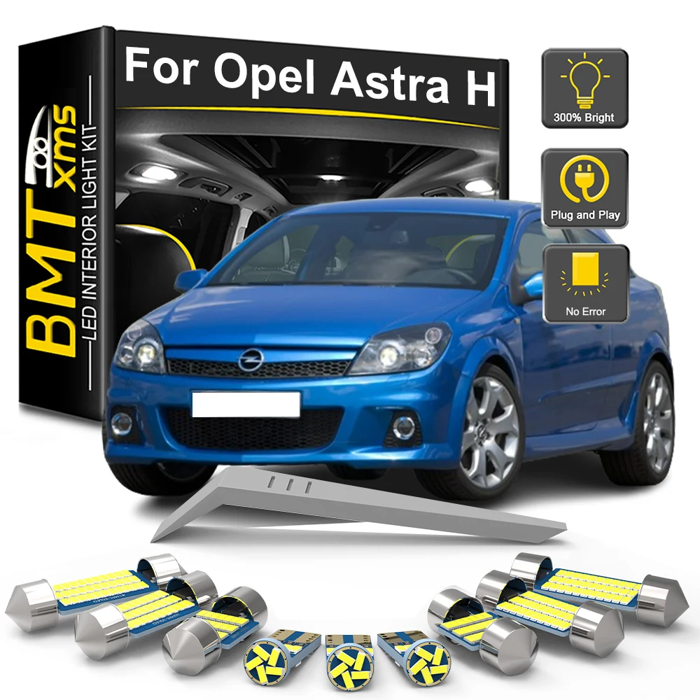 

BMTxms 13Pcs For Vauxhall Opel Astra H 2004 2005 2006 2007 2008 2009 Canbus LED Interior Light Sunvisor Glove Bulb Accessories