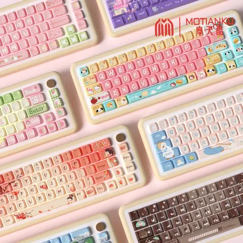 Originele Thema Keycaps Mda Profiel Leuke Anime Pbt Keycap Custom Voor Mechanisch Toetsenbord Met Iso Lay-Out En 7u Spatiebalk