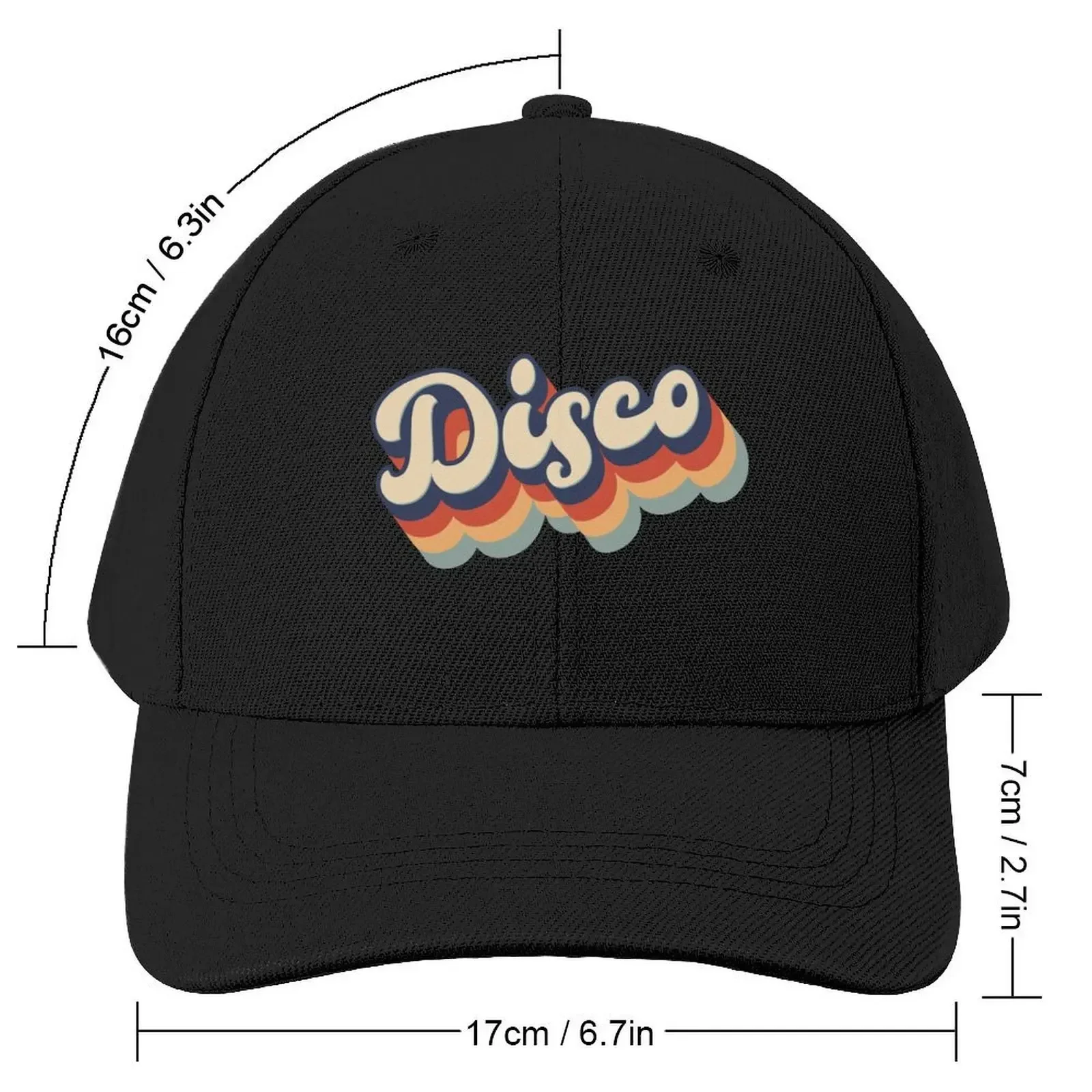 Vintage Disco T-Shirt - 70s Style Design for Music and Dance Fans Baseball Cap Hat Baseball Cap Ladies Men's