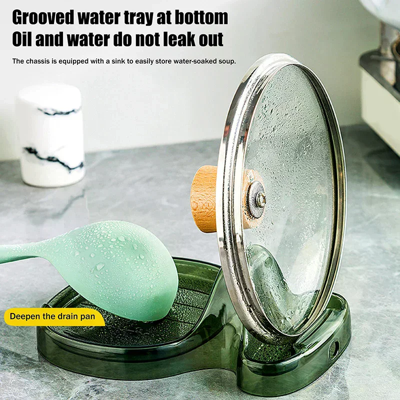 Household Pot Lid Holder With Drip Tray Sitting Kitchen Pot Lid No Drilling Required
