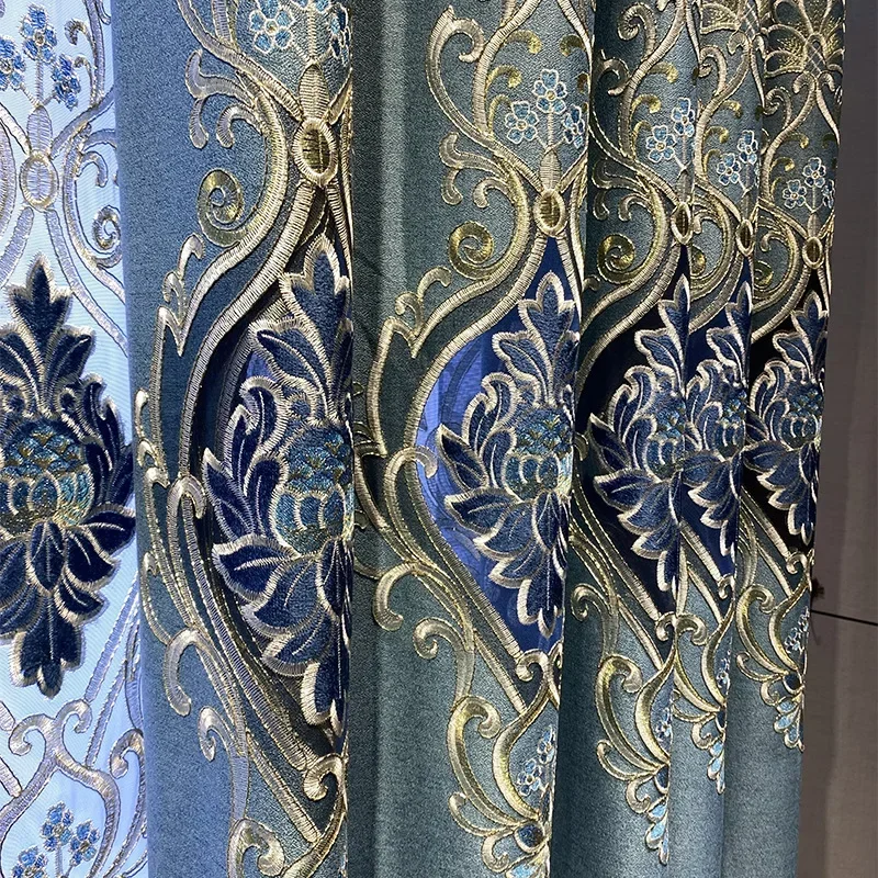 

New Nordic Embroidery High-end Hollow Luxury Balcony Embroidery Curtains for Living Dining Room Bedroom Palace Windows