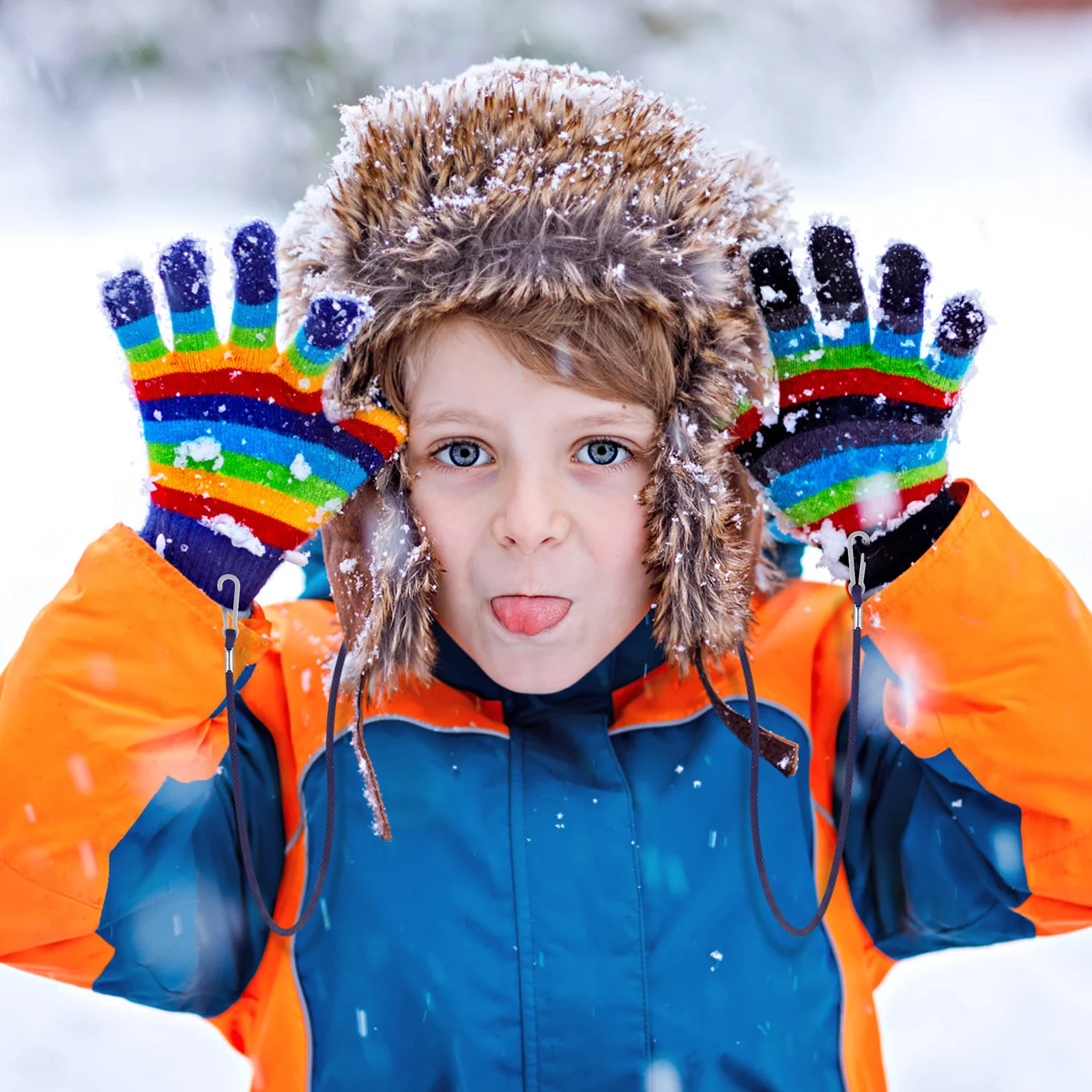 

2pcs Winter Mitten Lanyard Anti-Lost Glove Rope Nonslip Portable Holder For Kids Toddlers Nylon Strap Outdoor Tool