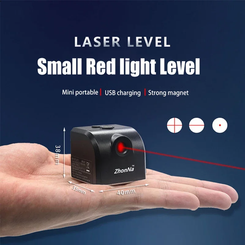 Mini Laser Level Horizontal Red Cross Line Dot Positioning Marker Vertical Line Tool Portable With Strong Adsorption Function