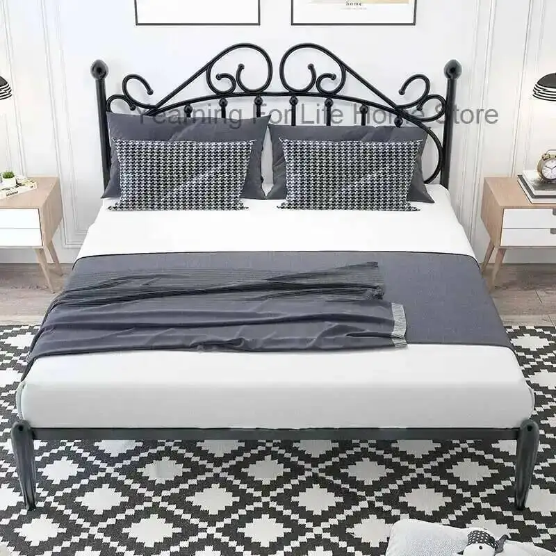 

Princess Aesthetics Iron Minimalist Women Nordic Bed Romantic Wedding Bed Light Luxury Compact Beliche Entrance Hall Furniture
