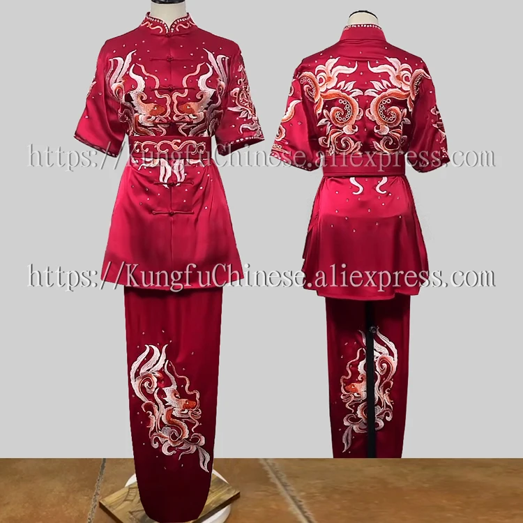 Chinese Wushu uniform Embroidery Kungfu clothes Martial arts suit Changquan garment Nanquan for male female girl boy kids adults