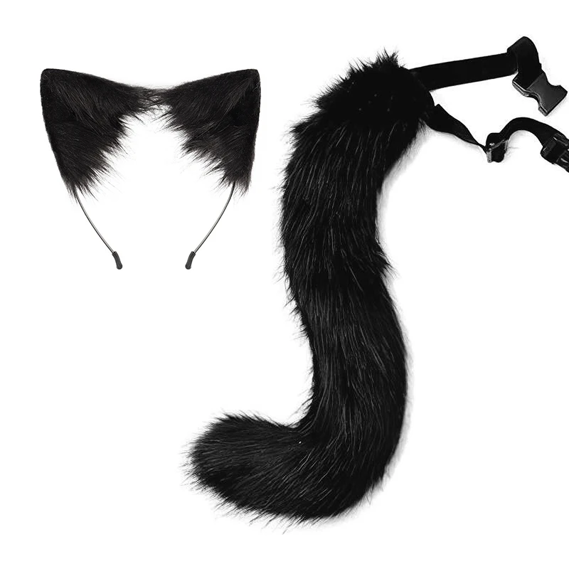 Neue Halloween-Party einstellbare Simulation Fuchs Schwanz Plüsch Fuchs Ohren Haarband Cosplay Anime Ausstellung Dress Up Zubehör – Detail 7