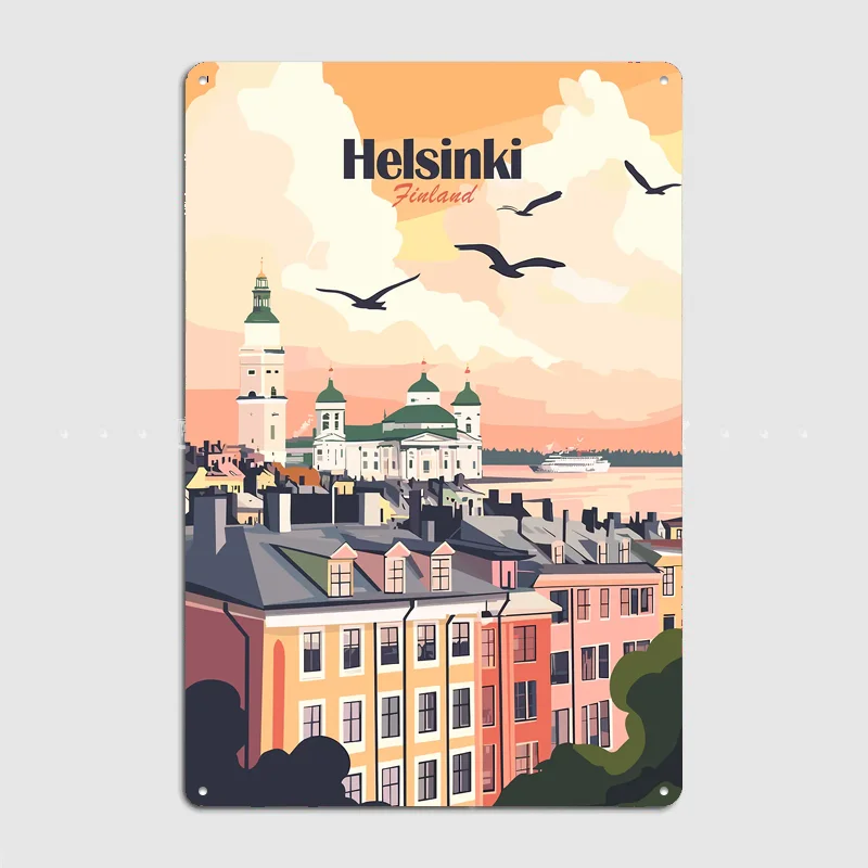 Helsinki Finland Travel Poster Metal Sign Room Decor Life Wall Custom Bedroom Indoor Home Wall Decor Posters Room Decoration
