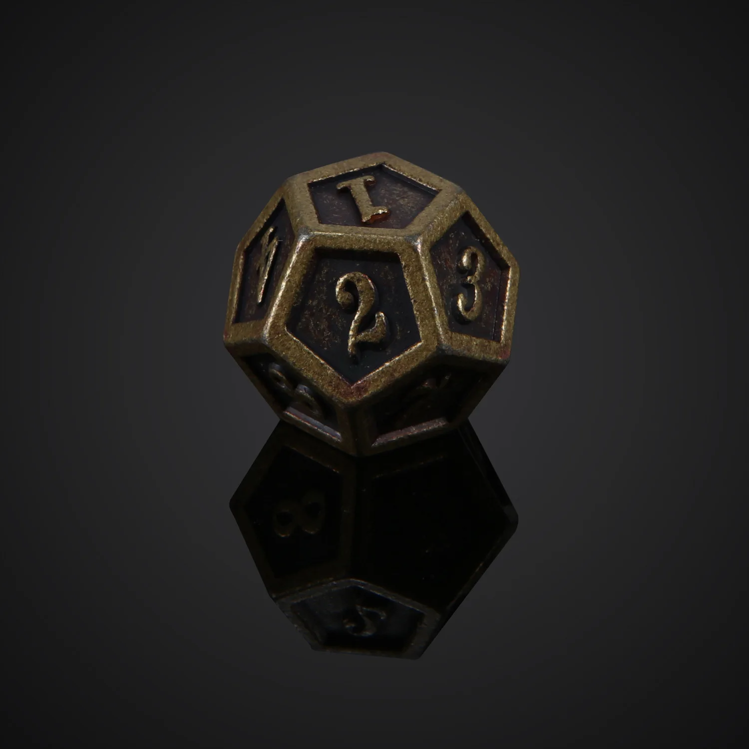 7PCS Metall Polyedrische Würfel Bronze DND Spiel Würfel für RPG Dungeons and Dragons DND RPG MTG D20 D12 D10 D8 D6 D4 Tisch Spiel – Detail 7