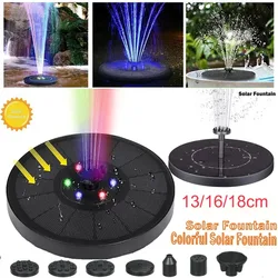 Solar Power Bird Bath Fountain Pump Water Fountain Pool Pond Solar Powered Colorful Fountain Floating Home Decoration for Garden