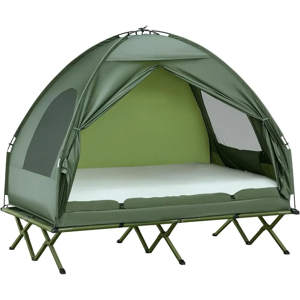 

Portable Camping Tent Cot Combo with Mattress, Pillow, Sleeping Bag, and Carrying Bag for Outdoor Adventures