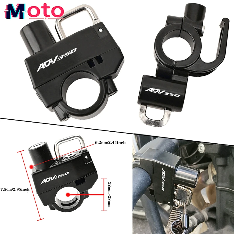 With Logo For Honda ADV350 ADV 350 2021-2023 ADV350 Motorcycle CNC Accessories Helmet Lock Anti-Theft Helmet Security Locks with