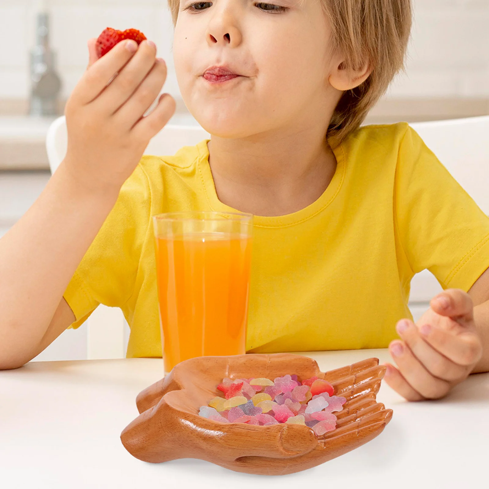 

Hand Carved Decorative Bowl Wood Key Bowl Entryway Table Serving Tray Snack Dish Home Organizer Unique Hand Shape Centerpiece