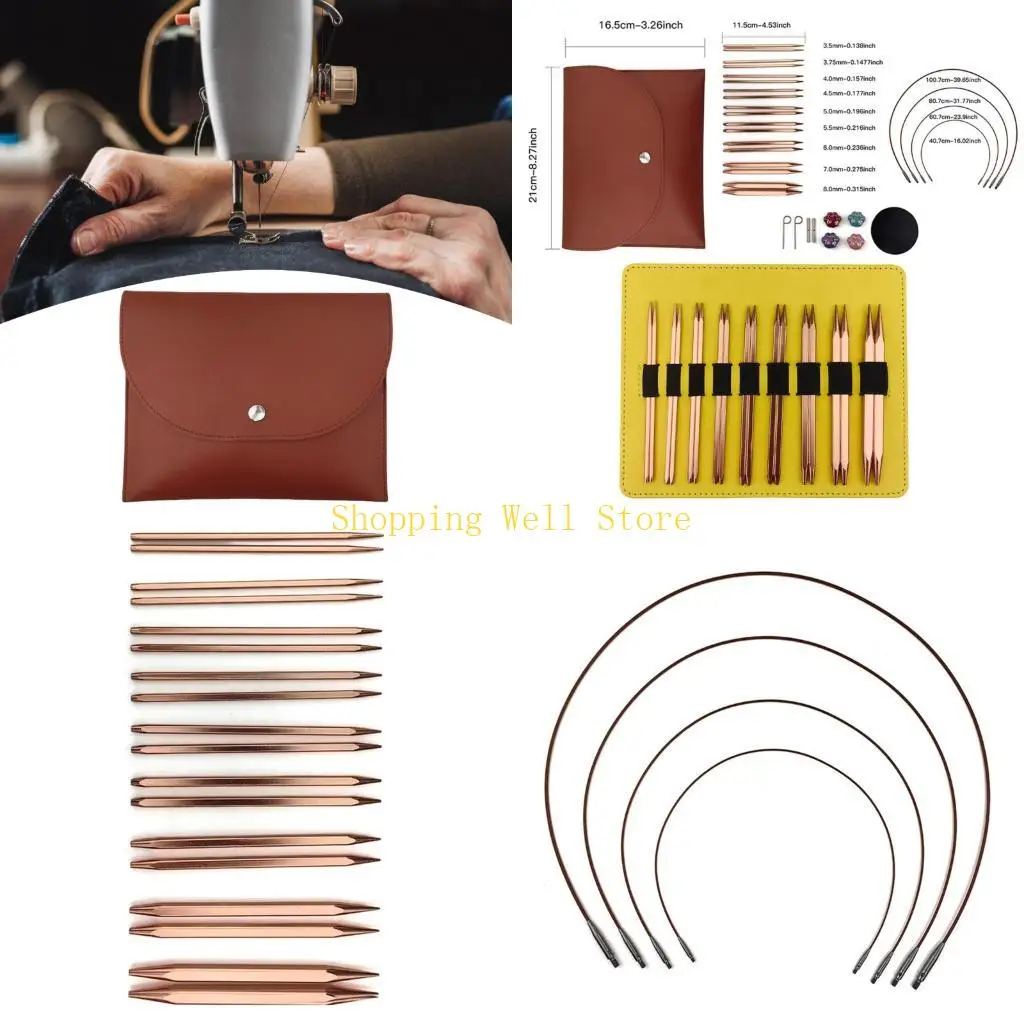 

KX4B Набор крючков для вязания 3,5–8,0 мм, сменные круговые спицы