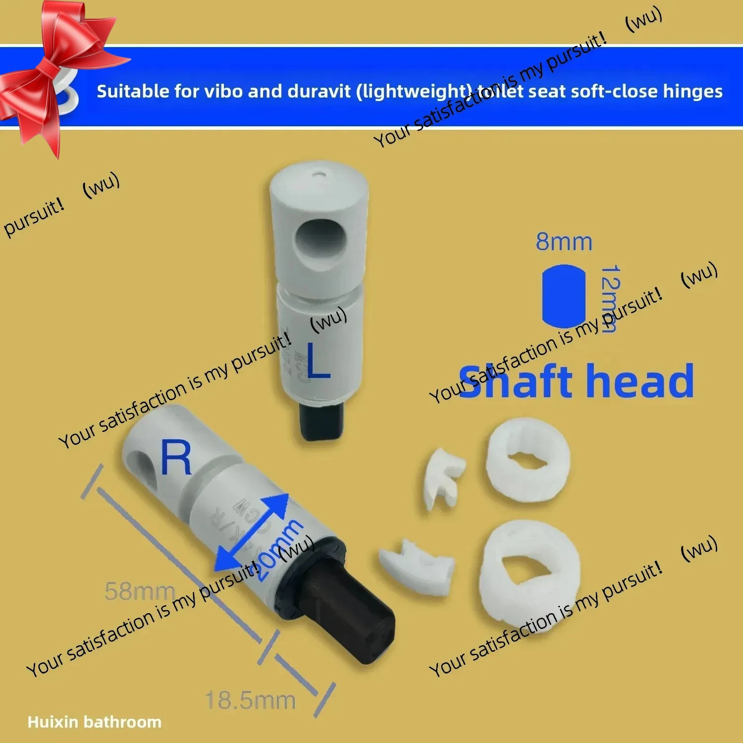 Slow-closing toilet lid hinge shock absorber accessories for Duravit, Ville and Bork, Geberit