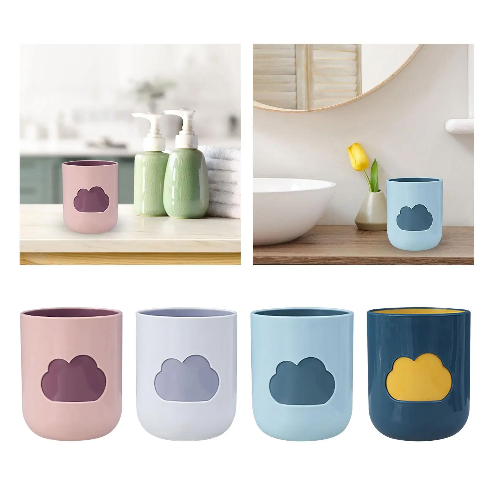 Toothbrush Cup 400ml Non Slip Bottom Durable Large Capacity Bathroom Tumbler