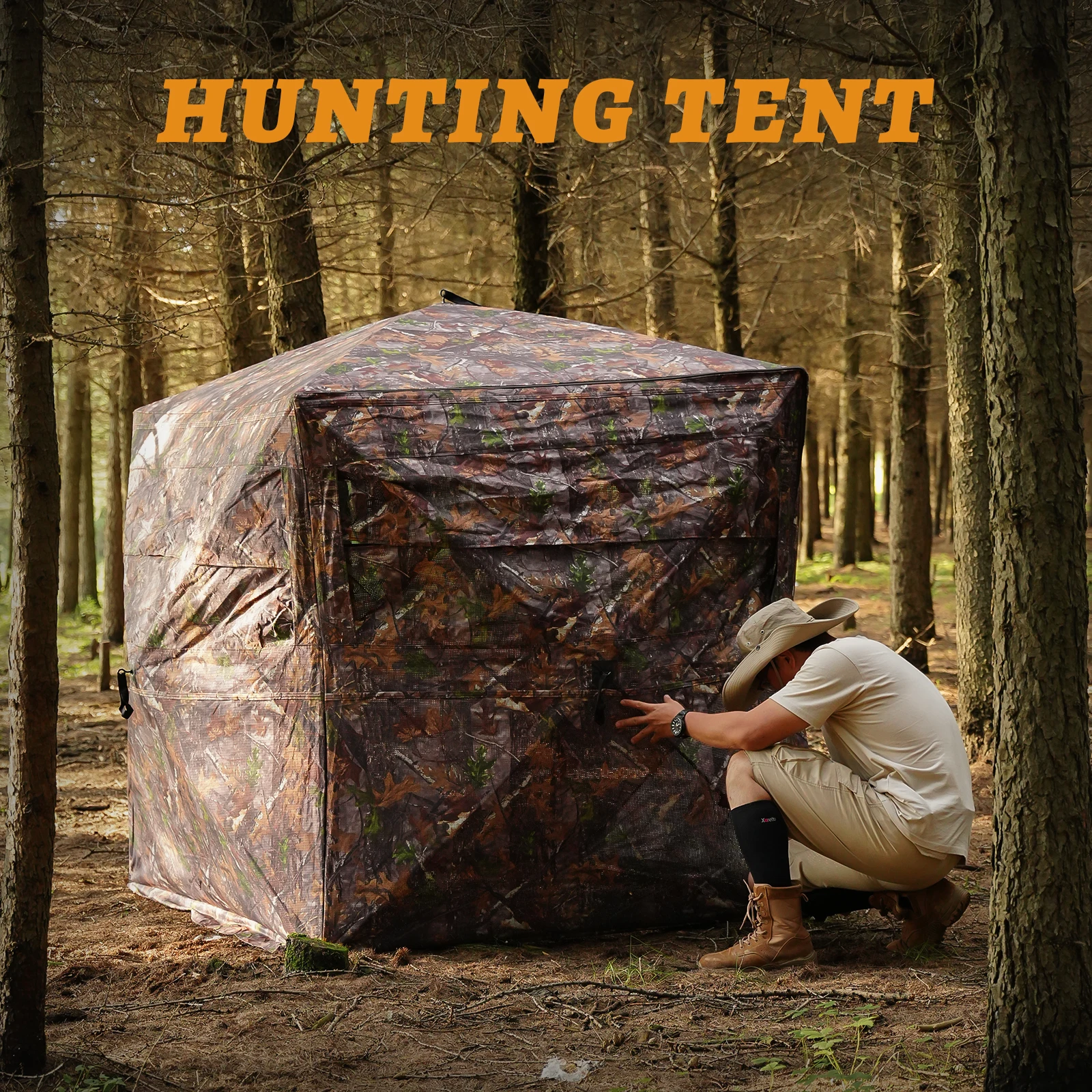 

Охотничья палатка, охотничья жалюзи, прозрачная на 360 градусов, с сумкой для переноски, лесной камуфляж, всплывающий камуфляж на 2/3 человека