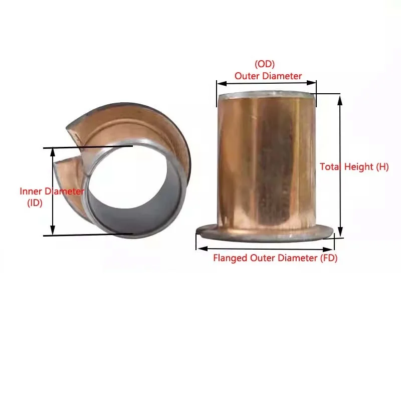 Flanged Composite Copper Bushing Oil-Free Bearing Wear-Resistant Flanged Bushing Copper Sleeve M5 M6 M7 M8 M9 M10 M10 M12  ~ M55