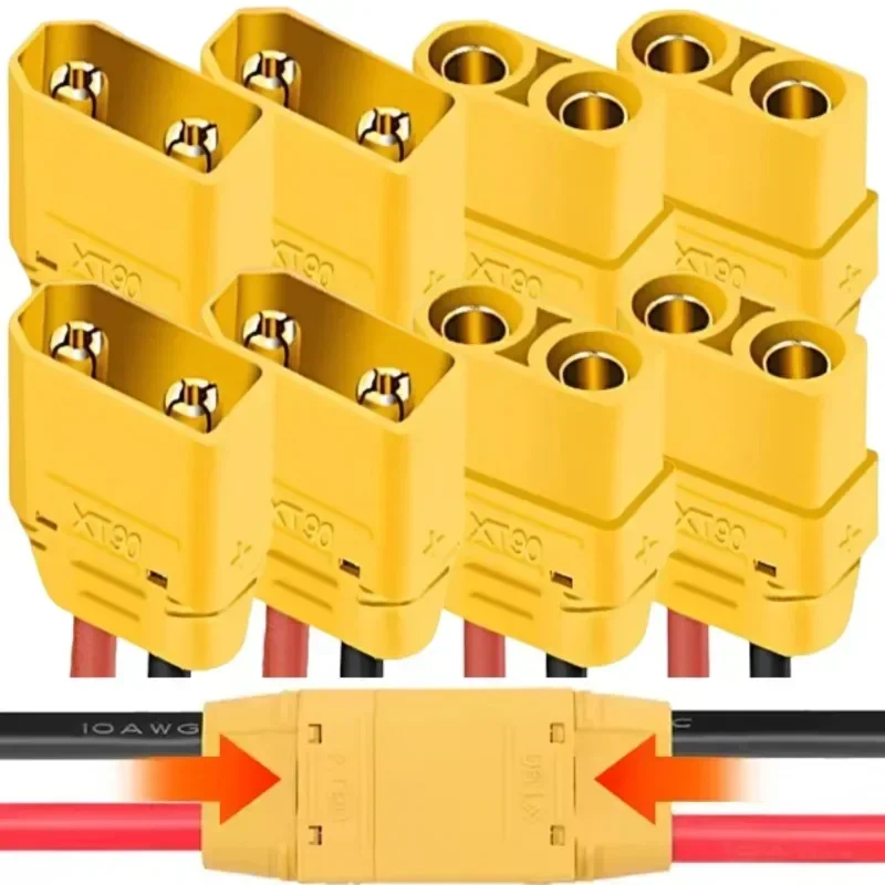 10/1Pairs Male Female XT90 Terminal Plugs for RC Lipo Battery Drone Boat Airplane Welding Wire Cable Adapters Connector Plugs