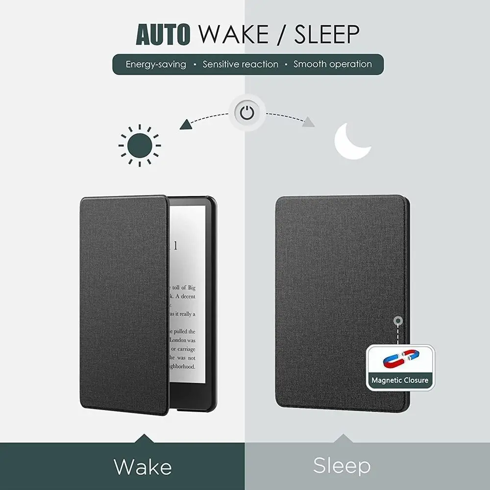 TPU Colorsoft Case Soft Auto Wake/Sleep KPW6 Protective Shell SA568B Slim for Kindle Paperwhite 2024 7 inch (12th Generation)