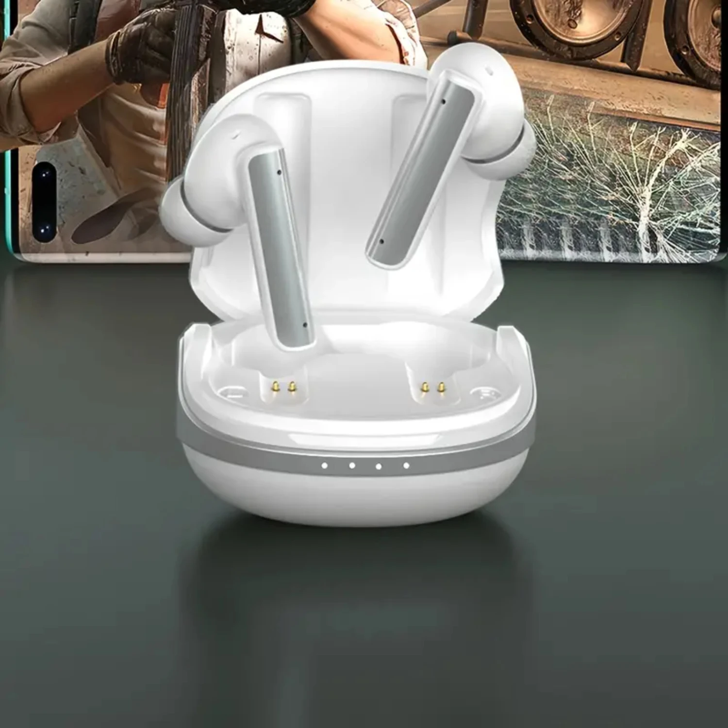 Новая беспроводная гарнитура с активным шумоподавлением, без задержки для игр, длительный срок службы батареи, управление касанием отпечатков пальцев, двойная маркировка