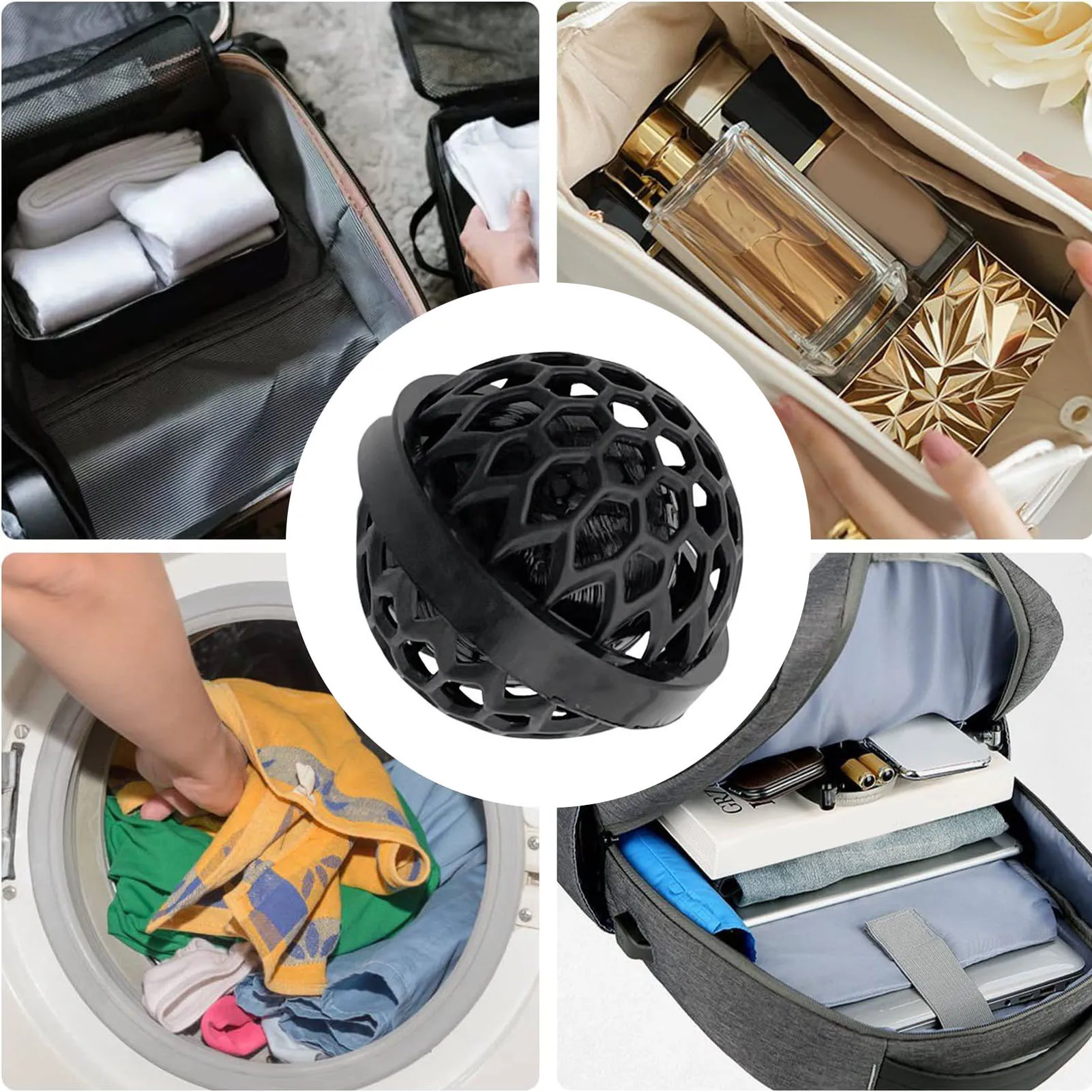 2Pcs Honeycomb Bag Cleaning Balls Reusable Washable Laundry Balls for Purses Backpacks School Bags Bag Cleaner Ball