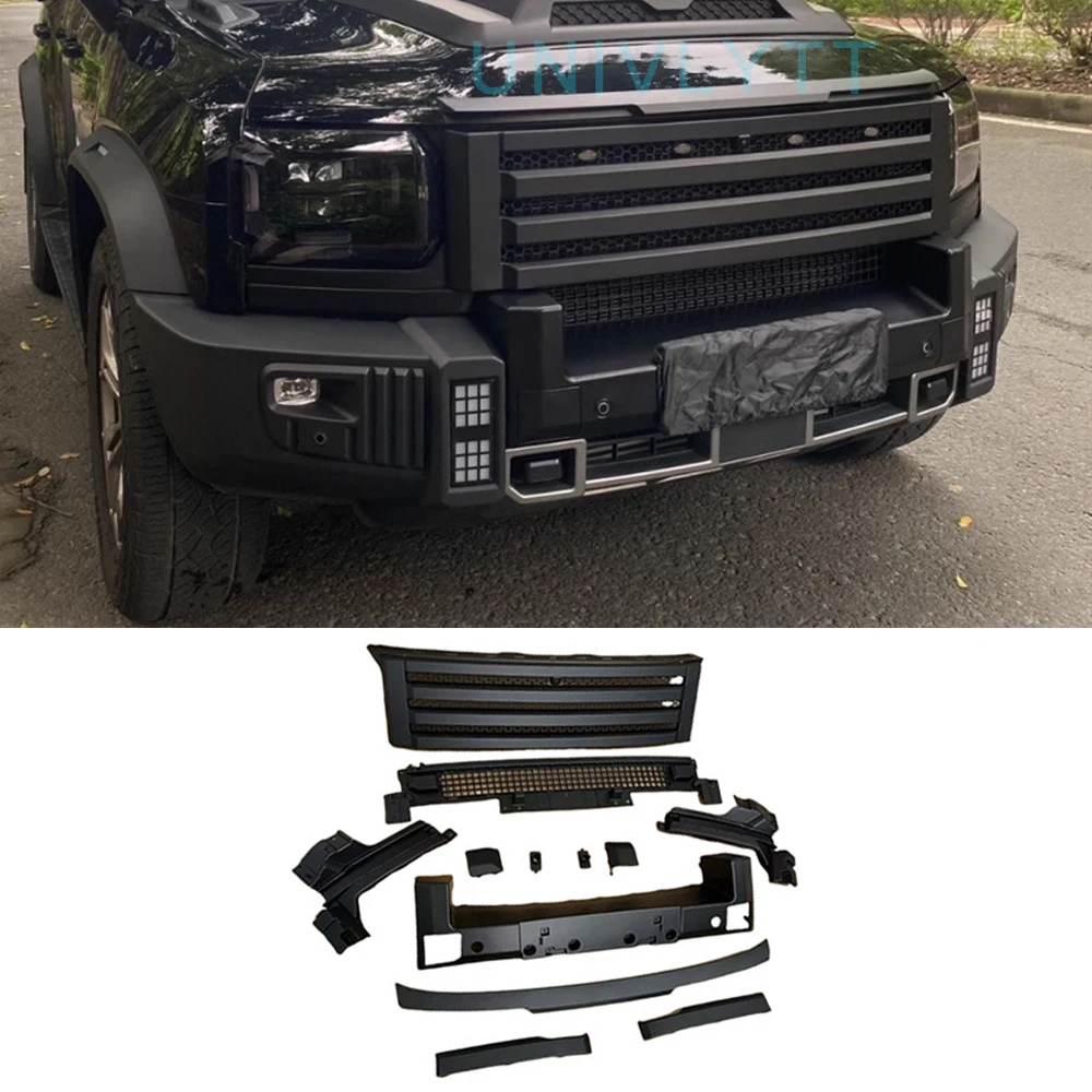 

Для Chery 2023 2024 Jetour Traveler T2, высококачественная решетка переднего бампера, черный комплект решетки Warrior, тюнинг, внешние аксессуары для автомобиля