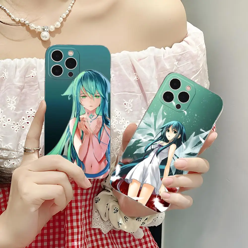 Saya no Uta حافظة هاتف محمول لهاتف آيفون 16 15 14 13 12 11 X XR XS 8 6 Pro Max Plus غطاء صغير شفاف اللون للهواتف الذكية الفاخرة