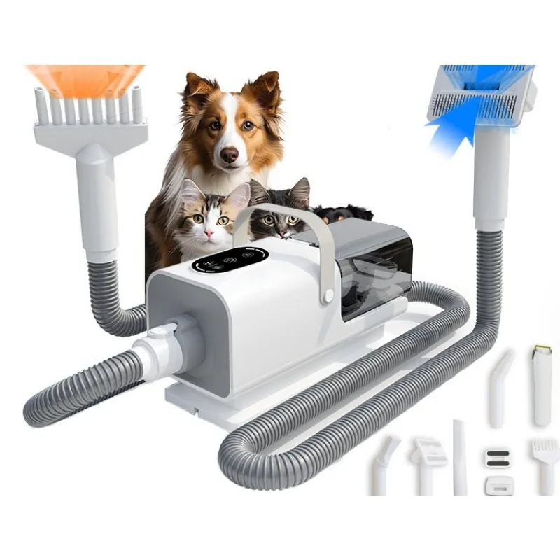 Multi‑Functional Pet Grooming Vacuum Kit 8‑in‑1 Hair Suction Blow Trimmer Machine For Dog Cat Home Grooming