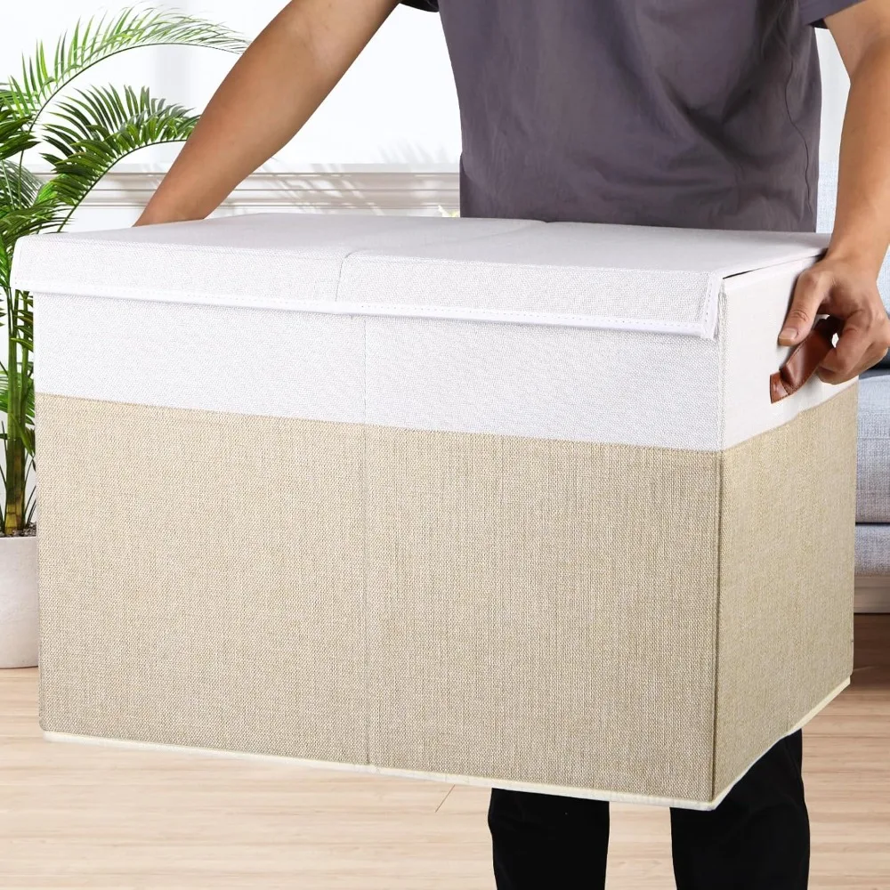 صندوق تخزين ألعاب متين مع غطاء للأطفال، صندوق منظم مع فواصل للأولاد والبنات والحضانات