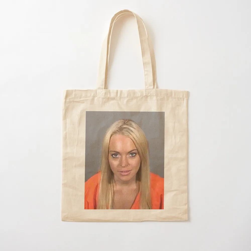 Lindsay Lohan Mugshot Tote Bag Eco bag custom canvas bag bags for women tote university