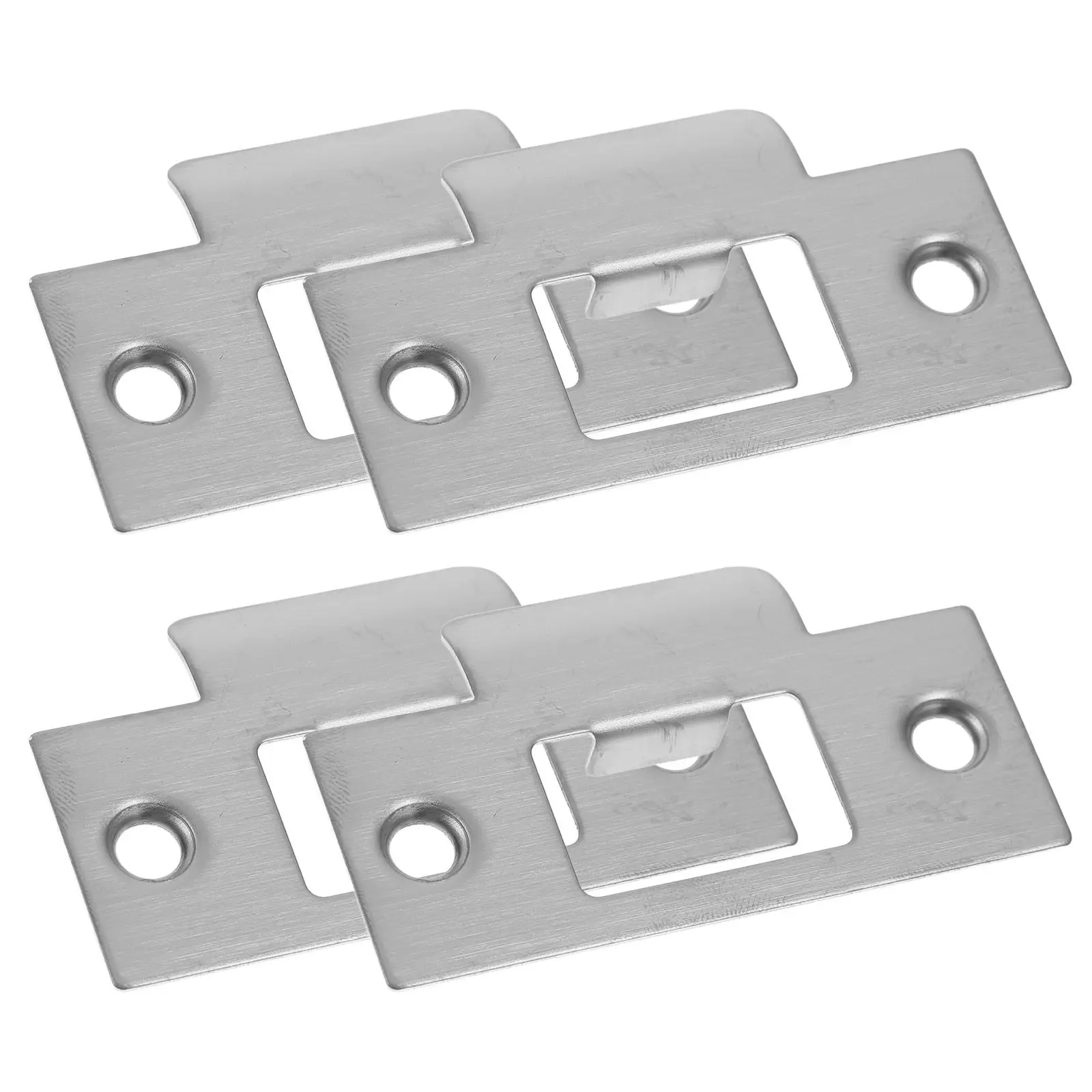 

4Pcs Heavy Duty Stainless Steel Door Strike Plate Set Door Reinforcement Plate Deadbolt Installation Kit Exterior Interior Use
