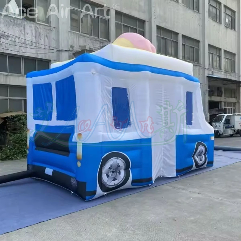 Tente gonflable de camion de crème glacée, stand gonflable de crème glacée, kiosque alimentaire gonflable