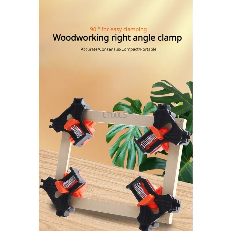 Morsetto ad angolo retto per falegname supporto ad angolo retto a 90 gradi Clip per cornice per foto Clip per cornice a molla strumento per morsetto rapido per trappola di gruppo