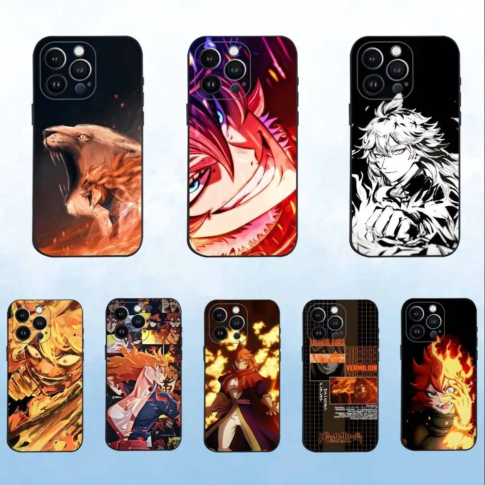 

Black C-Clover Mereoleona Phone Case For iPhone 16,15,14,13,12,11 Plus,Pro Max,XS,X,XR,SE,Mini,8,7,Soft Silicone Black Cover