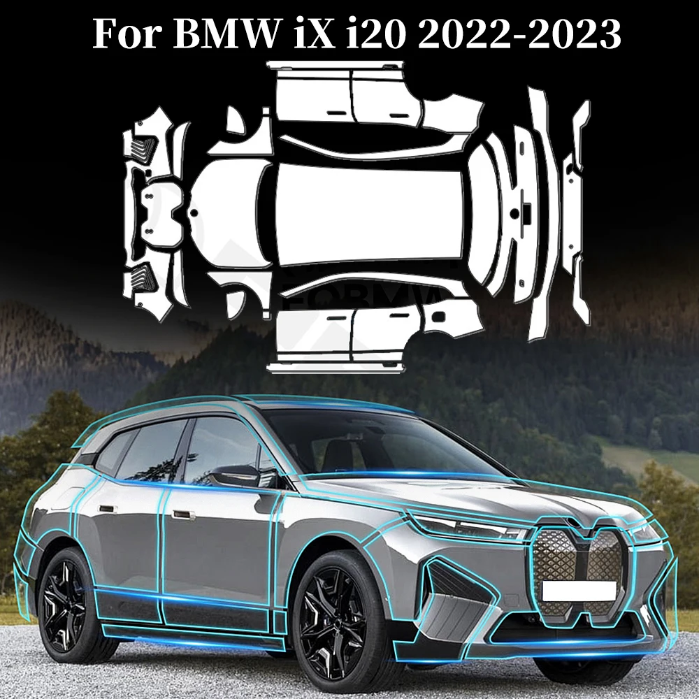 

For BMW iX i20 2022-2023 TPU Paint Protection Film Anti-scratch Pre-cut PPF Car Body Clear Bra Resistant Invisible Repairable