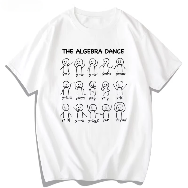 المعادلات التربيعية الجبرية وظائف المثلثية متعة الرياضيات الرقص الصيف قصيرة الأكمام الاتجاه تي شيرت Camiseta Hombre