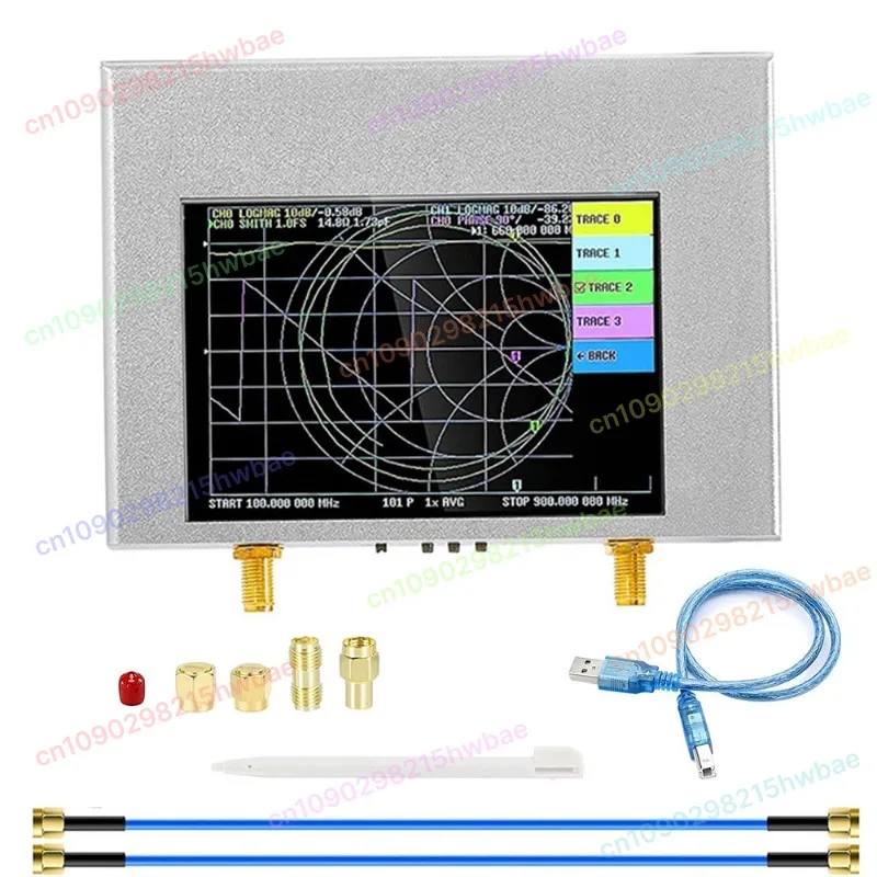 

4GHz Vector Network Analyzer V2 Plus 4inch 50kHz to 4GHz S-Parameter Tester Impedance Antenna Cable Measurement