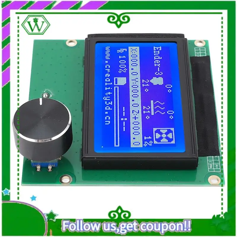 Reliable-3D Printer LCD Display Screen With Control Panel, 12864 Blue Screen For Ender 3, 3S, 3X, 3 Pro