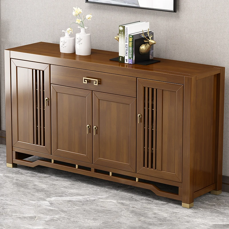 

New Chinese style, solid wood shoe cabinet, large capacity, modern style, three-door storage