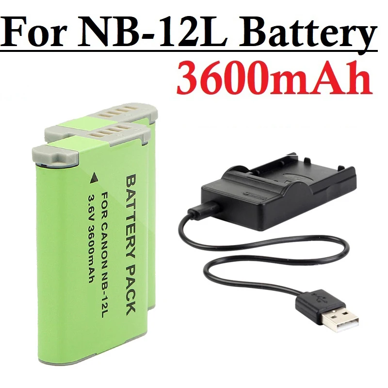 Upgrade 3600mAh NB-12L NB 12L NB12L Battery For Canon G1 X Mark II G1X Mark 2 for N100 N100 VIXIA mini X Camera battery