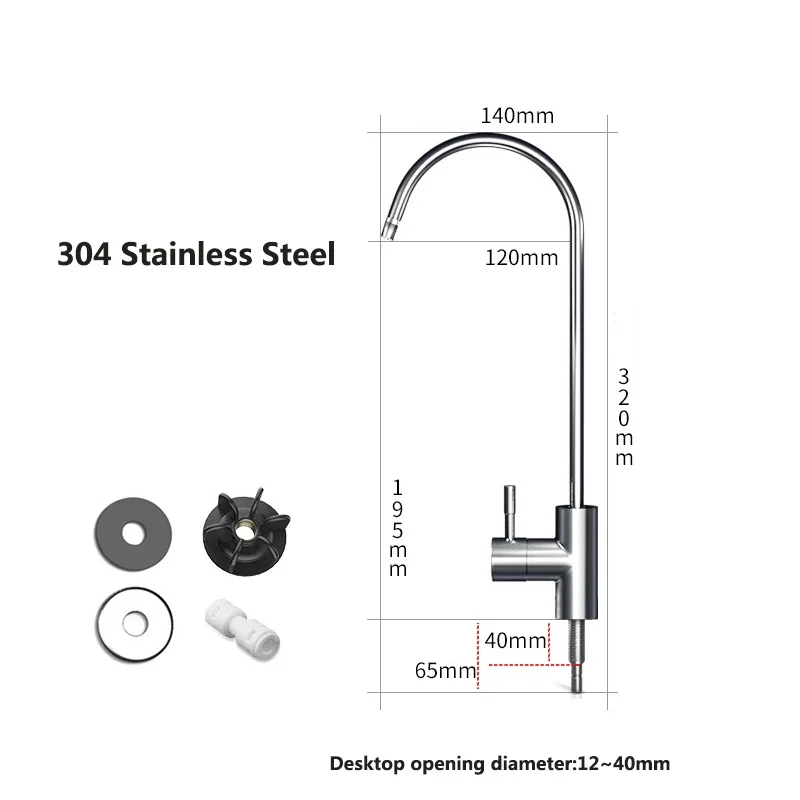 1/4-Inch Kitchen Water Faucet – Reverse Osmosis RO System Tap for Direct Drinking & Filtered Water Dispenser