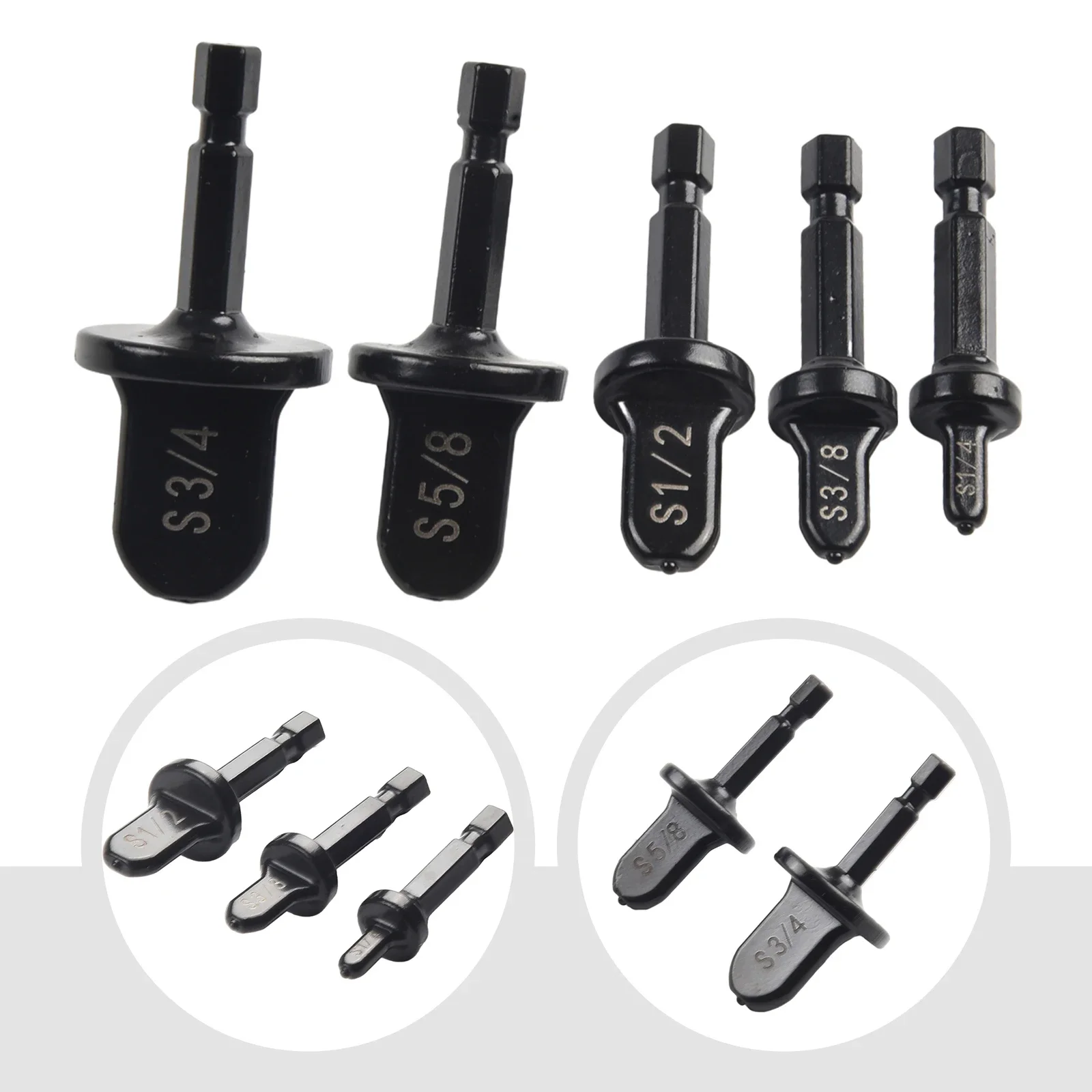 5pcs Hex Handle Tube Expander High Carbon Steel 1/2'' 1/4'' 3/4'' 5/8'' 3/8'' Forging Stopper For Hand Electric Drill