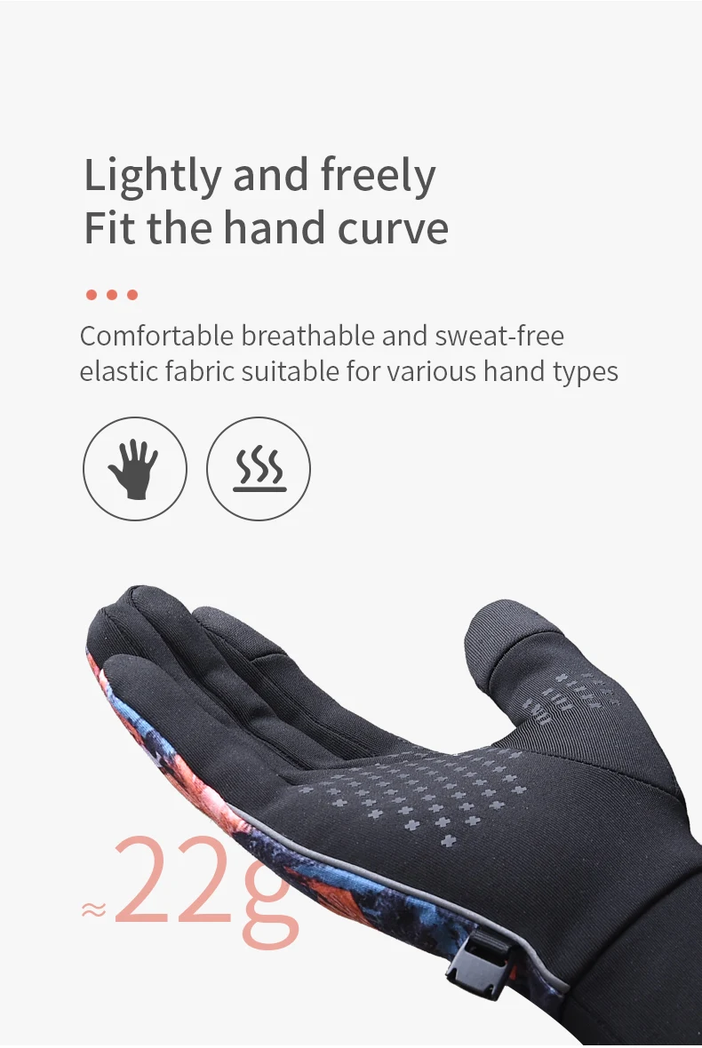 AONIJIE M57 Outdoor Windproof Warm Gloves Full Finger Anti Slip Sports Gloves Two Finger Touchscreen For Running Cycling