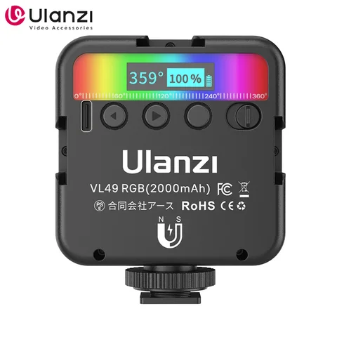 Ulanzi vl49 rgb mini bolso rgb luz de vídeo luz de preenchimento para câmera dslr smartphone fotografia streaming ao vivo 2500-9000k 2000mah
