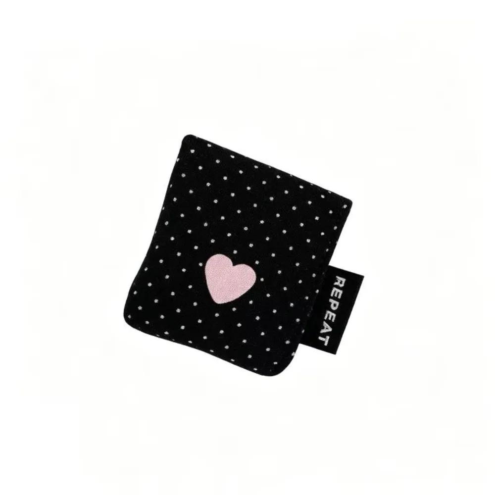 Fabric Desktop Cable Organizer Double-Sided Portable Cord Storage Strap Polka Dot Pattern Earphone Organizer