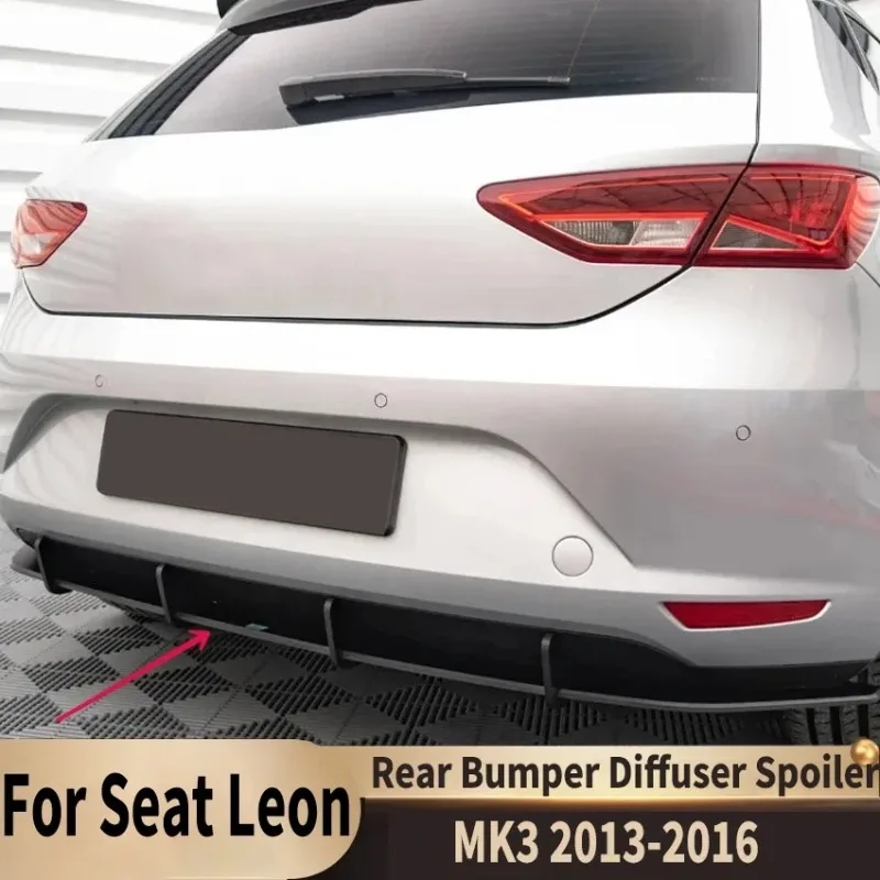 

High Quality Rear Bumper Diffuser Spoiler For Seat Leon 2013-2016 mk3 Lip Tail Bumper Protector Rear Splitters Lip Protector