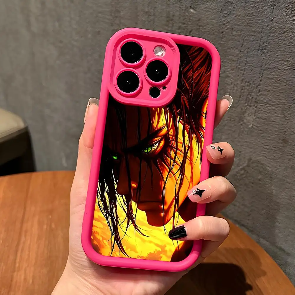 

AOT Eren Yeager Thicken TPU Mobile Phone Case for iPhone 17 16 15 14 13 12 11 Air Pro Max Plus Colorful Cover