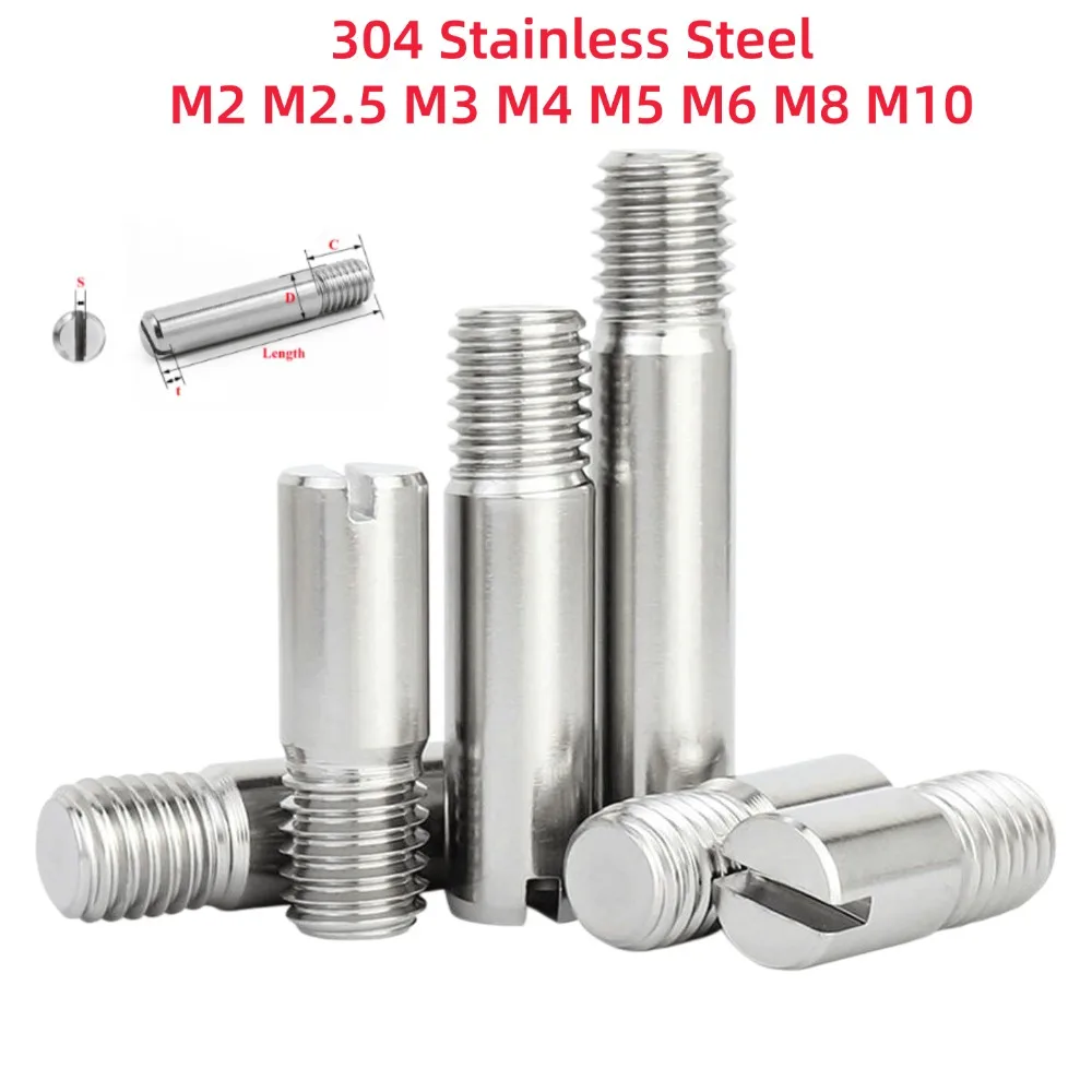 10pcs M2 M2.5 M3 M4 M5 M6 M8 M10 GB878 304 Stainless Steel Slotted Head Solid Dowel Pin Positioning Roll Shaft Fastener