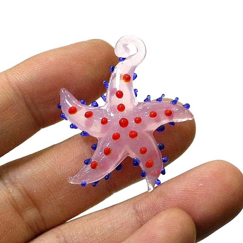 Niedliche meeres tiere Seestern Charme Miniatur glas Seestern Anhänger Dekoration für DIY Schmuck Halskette Armband Herstellung Zubehör oder Aquarium Dekoration Vorräte – Detail 3