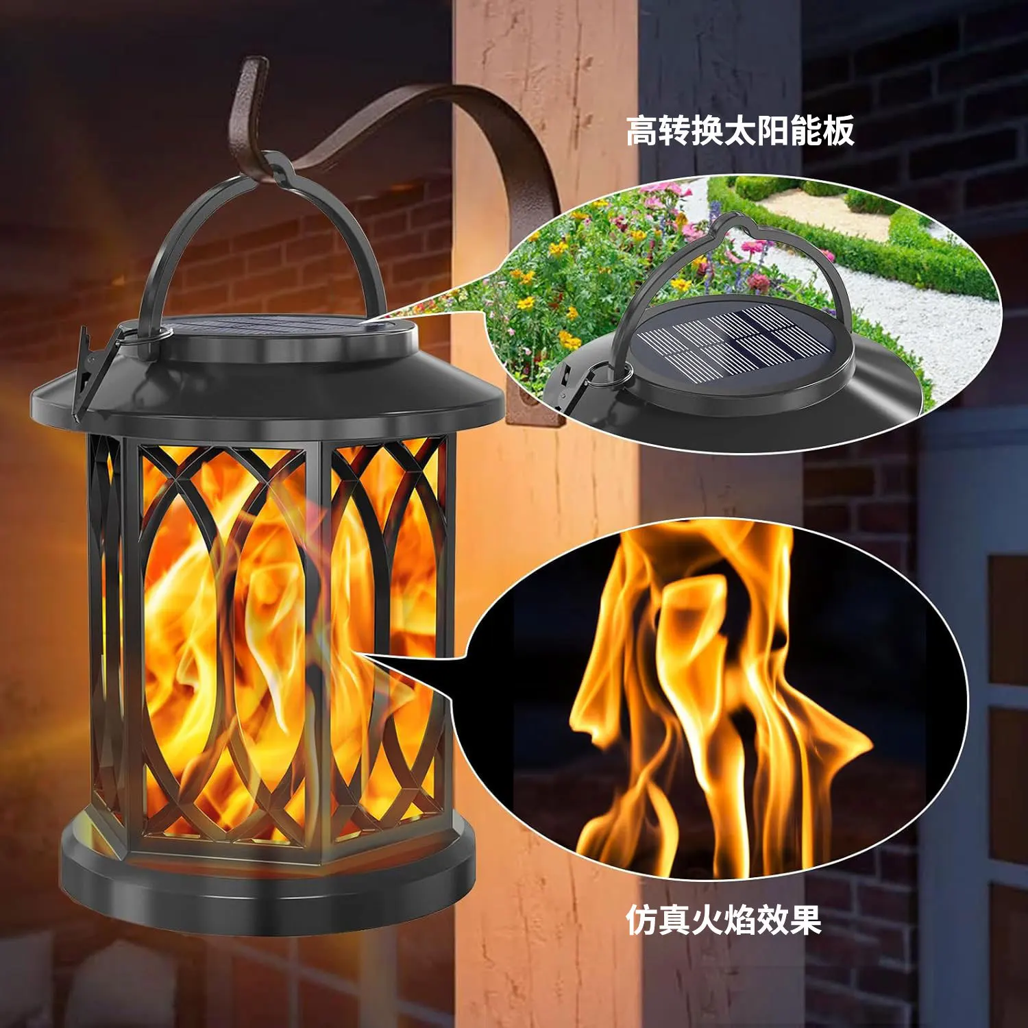 1/2PC Outdoor Solar Clip Flame Lamp Waterproof Portable Landscape Lamps Street Light Courtyard Atmosphere Decorative Lighting